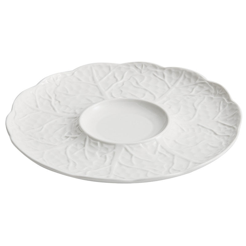 Cabbage-shaped Ceramic White Light Luxury High Sense Western Cuisine Plate