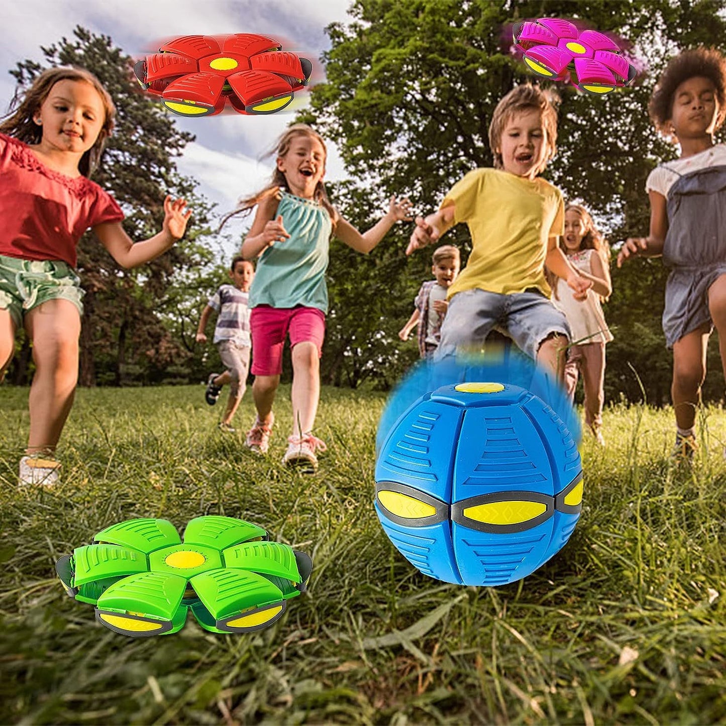 Pet Toy Flying Saucer Ball For Dogs 6 Lights Flying Saucer Ball Outdoor Yard Dog Toys Magic Stomp Magic Ball Children Toy Magic UFO Ball For Dogs Game