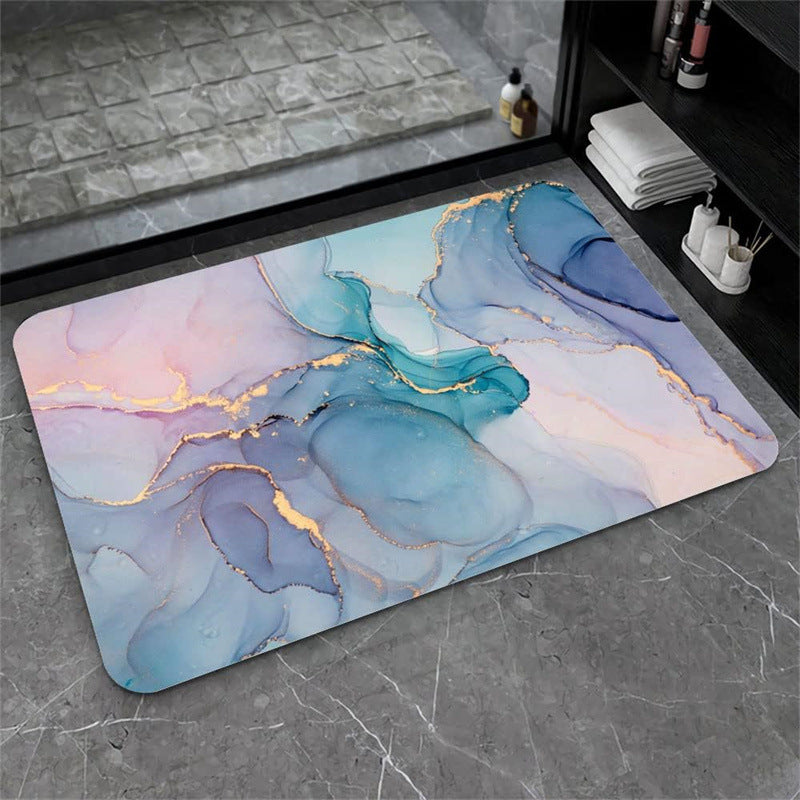 Nordic Light Luxury Marbling Diatom Ooze Absorbent Non-slip Floor Mat Toilet Door Quick-drying Feet