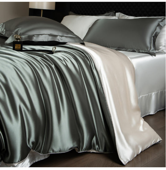 Affordable Luxury Style Silk Solid Color European Silk Bedding