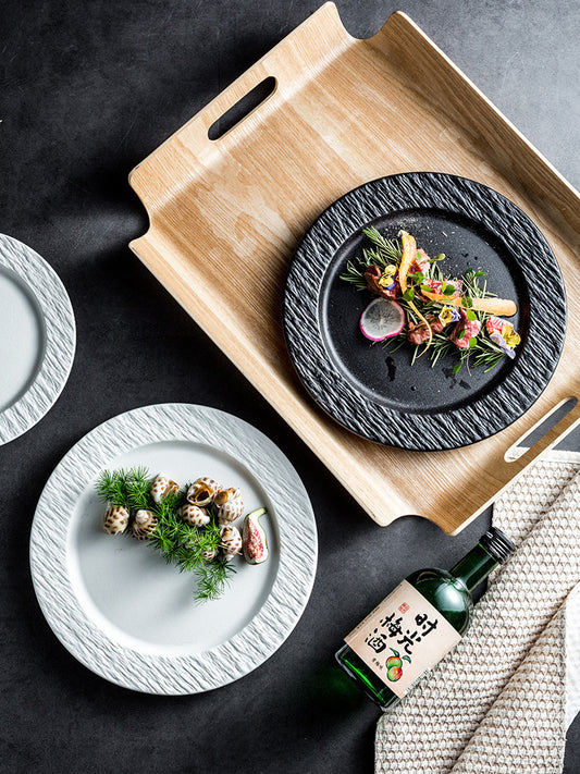 Black Light Luxury High-grade Western Restaurant Steak Plate