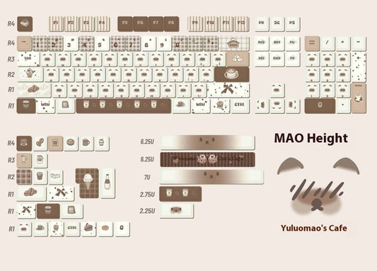 Original MAO Height PBT Five-sided Sublimation Mechanical Keyboard Keycaps