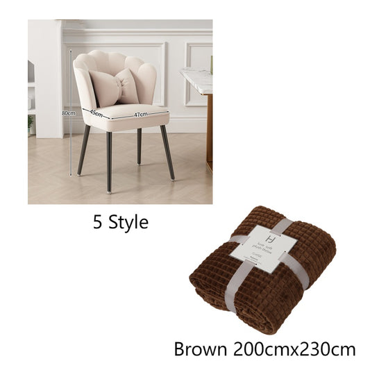 Light Luxury Dressing Stool Home Dining Chair Backrest Petals