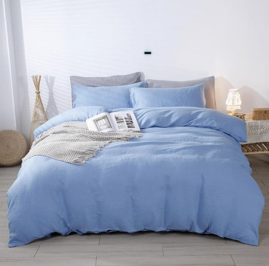 Four-piece Linen Bedding Set With Fitted Sheet And Fitted Sheet