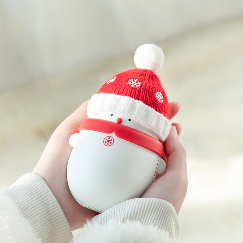 2 In 1 Hand Warmer USB Rechargeable Electric Hand Warmer Heater Mini Pocket Warmer Power Bank Snowman Christmas Gift