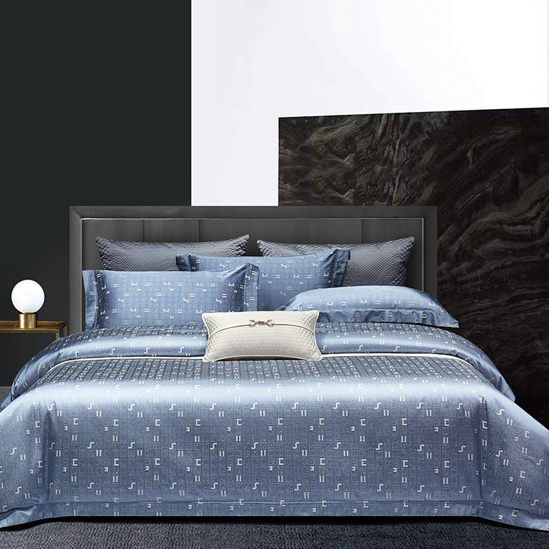 Light Luxury High-end Jacquard Long-staple Cotton Four-piece Set