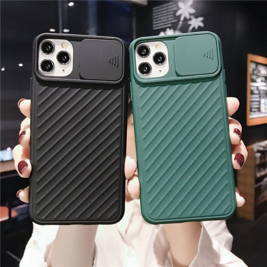 Compatible With  , Slide Camera Lens Protector Phone Case Soft Silicone Cover Matte Back Cover