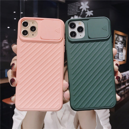 Compatible With  , Slide Camera Lens Protector Phone Case Soft Silicone Cover Matte Back Cover