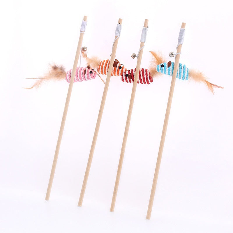 Solid Wood Wooden Pole Pet Cat Toy