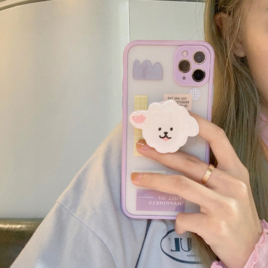 Compatible with Apple , Mobile Phone Case With Bracket Frosted Painted