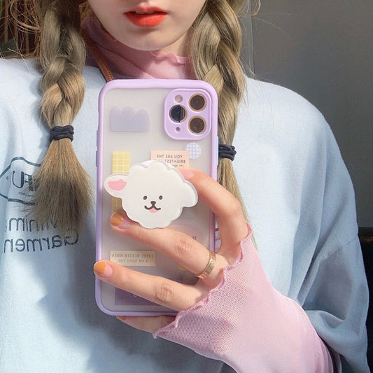 Compatible with Apple , Mobile Phone Case With Bracket Frosted Painted