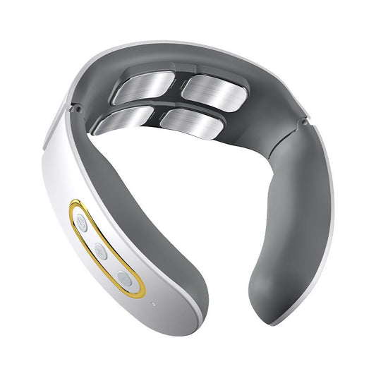 Four-Head Electric Pulse Neck Massager Far Infrared Heat Pain Relief Tool