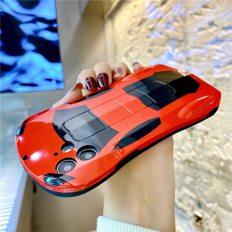 Compatible with Apple , Creative Sports Car Anti-Fall Mobile Phone Case For Protective CoverSilicone Soft Shell Trendy
