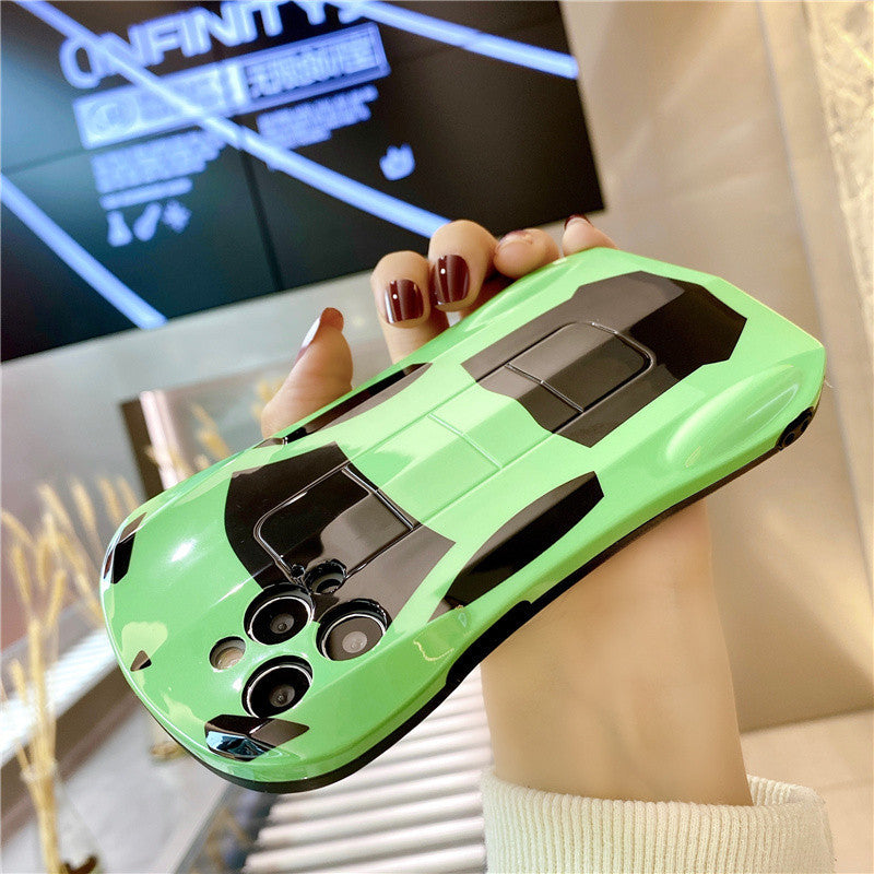 Compatible with Apple , Creative Sports Car Anti-Fall Mobile Phone Case For Protective CoverSilicone Soft Shell Trendy