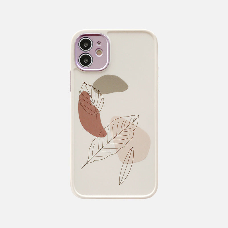 Compatible With , Compatible With , Vintage Leaf Flower Phone Case Shockproof Soft Back Cover