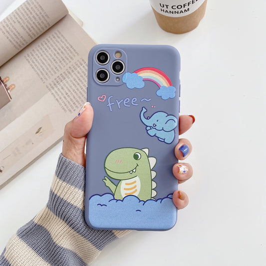 Compatible with Apple, Compatible with Apple , Cartoon Soft Shell For 12mini11promax Apple XXSXRSE Mobile Phone Case Iphone78plus