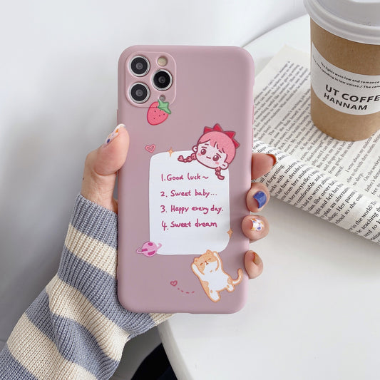 Compatible with Apple, Compatible with Apple , Cartoon Soft Shell For 12mini11promax Apple XXSXRSE Mobile Phone Case Iphone78plus