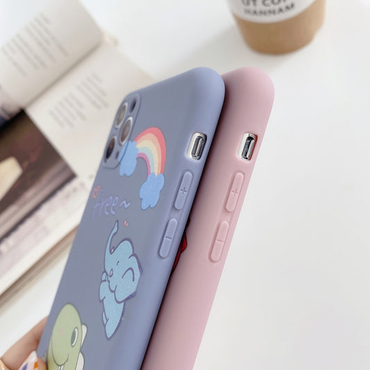 Compatible with Apple, Compatible with Apple , Cartoon Soft Shell For 12mini11promax Apple XXSXRSE Mobile Phone Case Iphone78plus