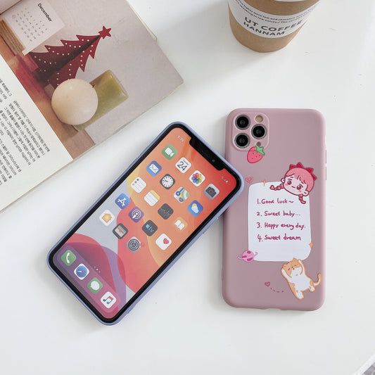 Compatible with Apple, Compatible with Apple , Cartoon Soft Shell For 12mini11promax Apple XXSXRSE Mobile Phone Case Iphone78plus