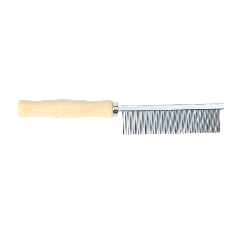 Cat And Dog Grooming Open-Knot Comb, Large Wooden Handle Comb