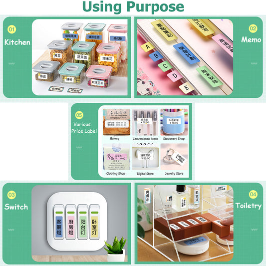 Label Printer Home Thermosensitive Sticker Printer Portable Bluetooth Small