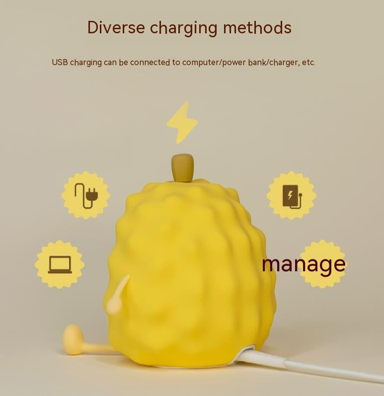 Creative Birthday Gift Durian Silicone Night Light Desk Lamp Home Decor