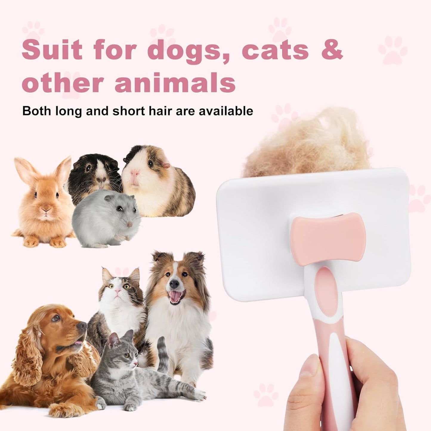 Pet Self Cleaning Slicker Brush Pet Hair Brush Dog Brush Cat Brush For Shedding Hair Pet Hair Removal Tool Safe Massage Comb For Long Middle-long, Short Hair