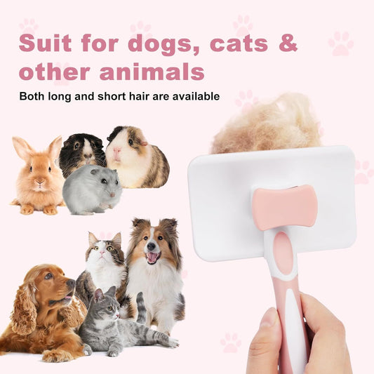 Pet Self Cleaning Slicker Brush Pet Hair Brush Dog Brush  Cat Brush For Shedding Hair Pet Hair Removal Tool Safe Massage Comb For Long  Middle-long, Short Hair