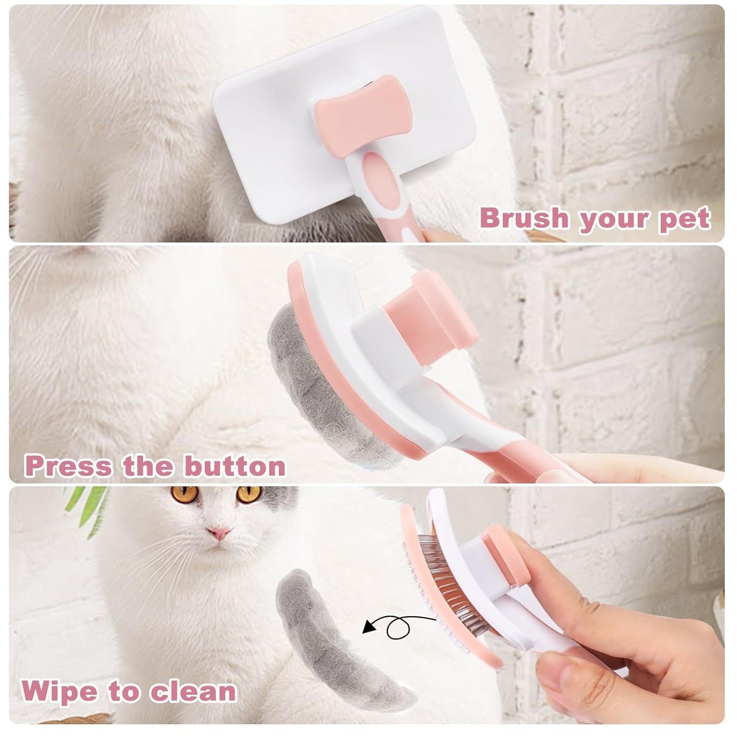 Pet Self Cleaning Slicker Brush Pet Hair Brush Dog Brush  Cat Brush For Shedding Hair Pet Hair Removal Tool Safe Massage Comb For Long  Middle-long, Short Hair