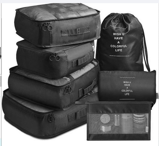8-piece Set Luggage Divider Bag Travel Storage Clothes Underwear Shoes Organizer Packing Cube Bag