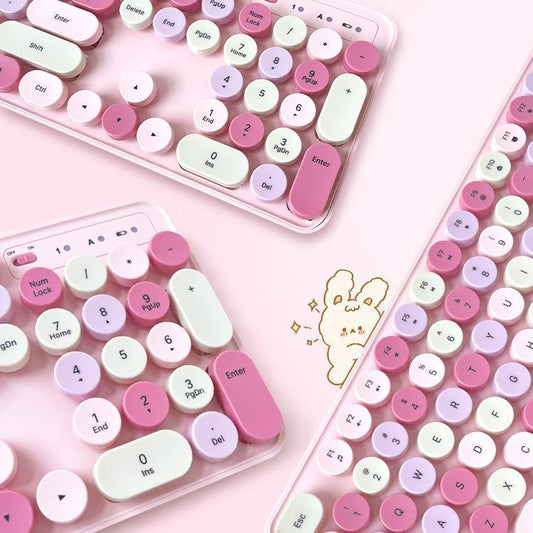 Wireless Keyboard Suit Mute Girl