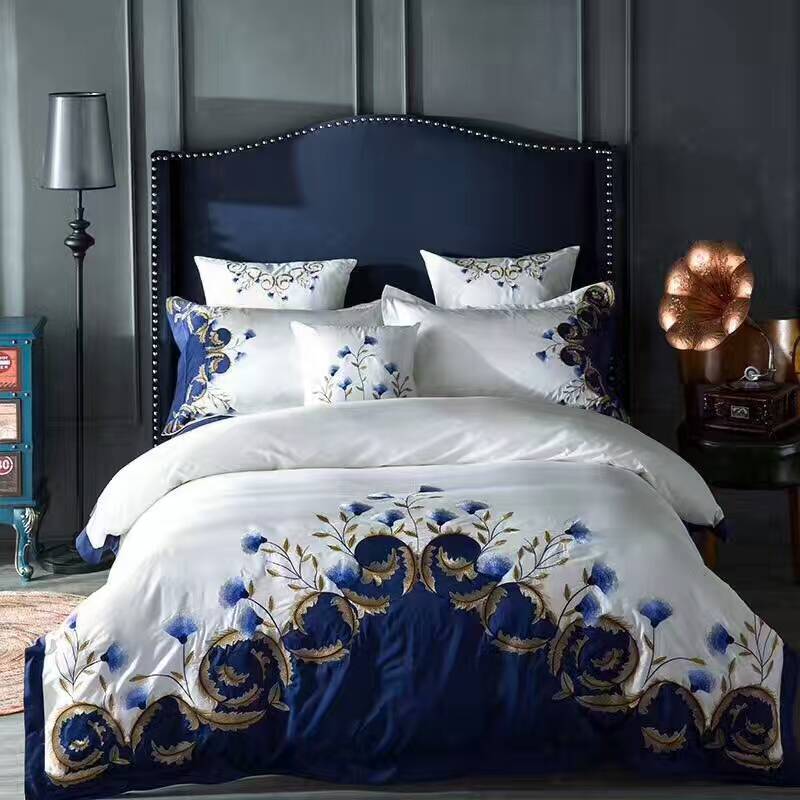 Four-piece satin embroidery flower set