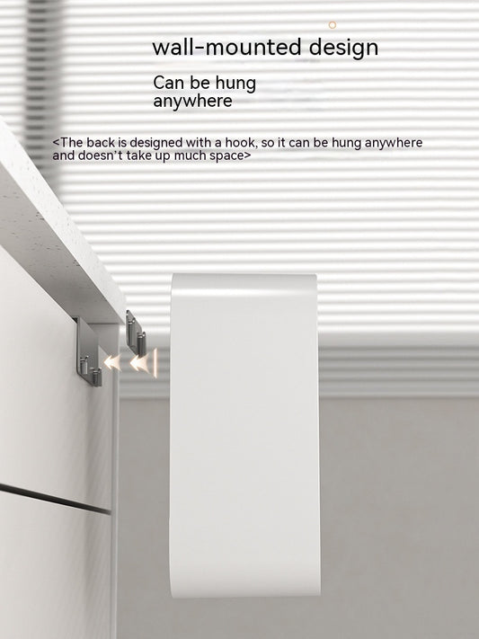 Light Luxury Kitchen Inductive Ashbin Wall Hanging Household Toilet With Lid Wood Grain Smart Hanging Storage