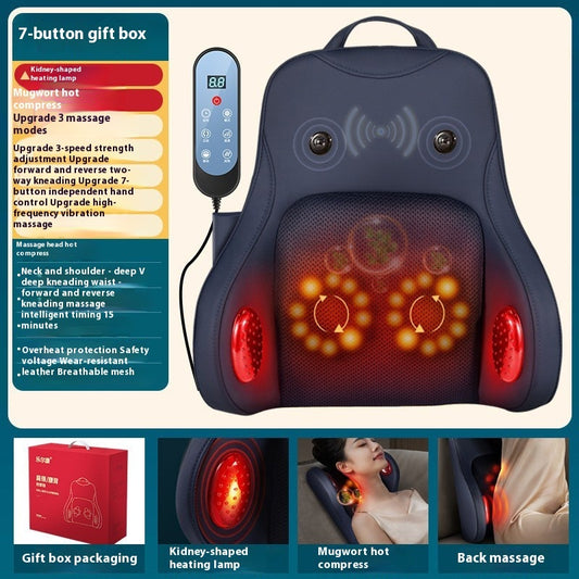 Cross-border Massage Instrument Waist And Neck Dual-use Automatic Kneading Massage Pillow Back Waist Cushion Massager Factory In Stock