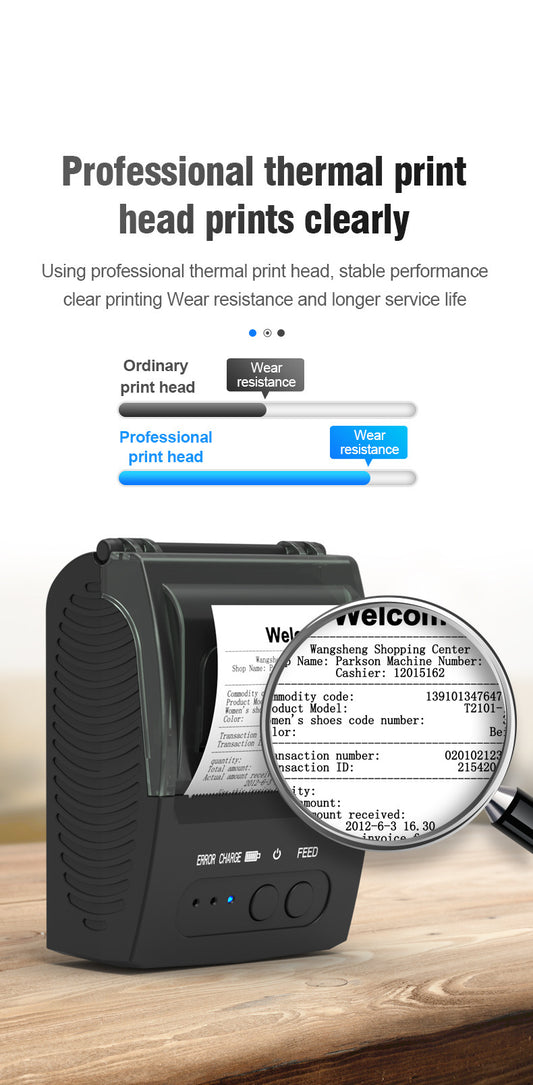 Portuguese European Standard Spanish Portable Receipt Printer