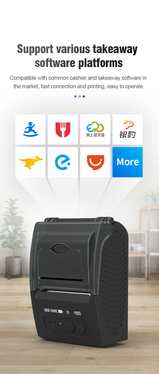 Portuguese European Standard Spanish Portable Receipt Printer