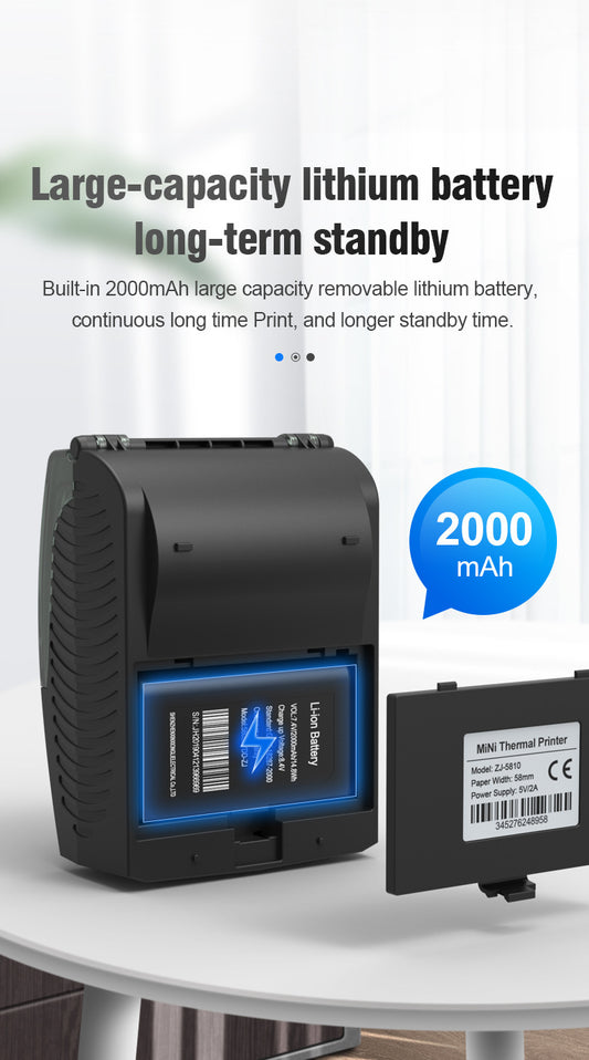 Portuguese European Standard Spanish Portable Receipt Printer