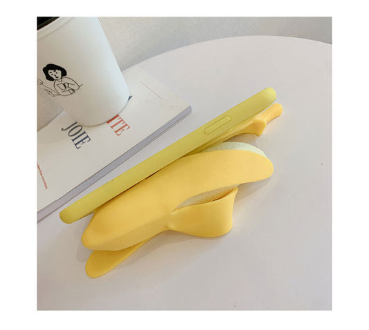 Unzip banana silicone phone case