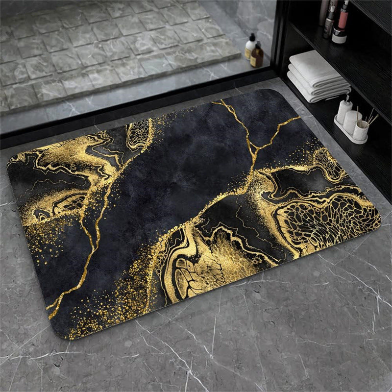 Nordic Light Luxury Marbling Diatom Ooze Absorbent Non-slip Floor Mat Toilet Door Quick-drying Feet