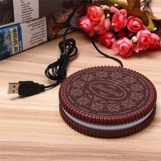 Portable Cookie Shape Cup Mat USB Power Supply Cable Heater Mat Drinks Warmer Tiny Mug Drink Coaster Vacuum Cup Pad 2021 New