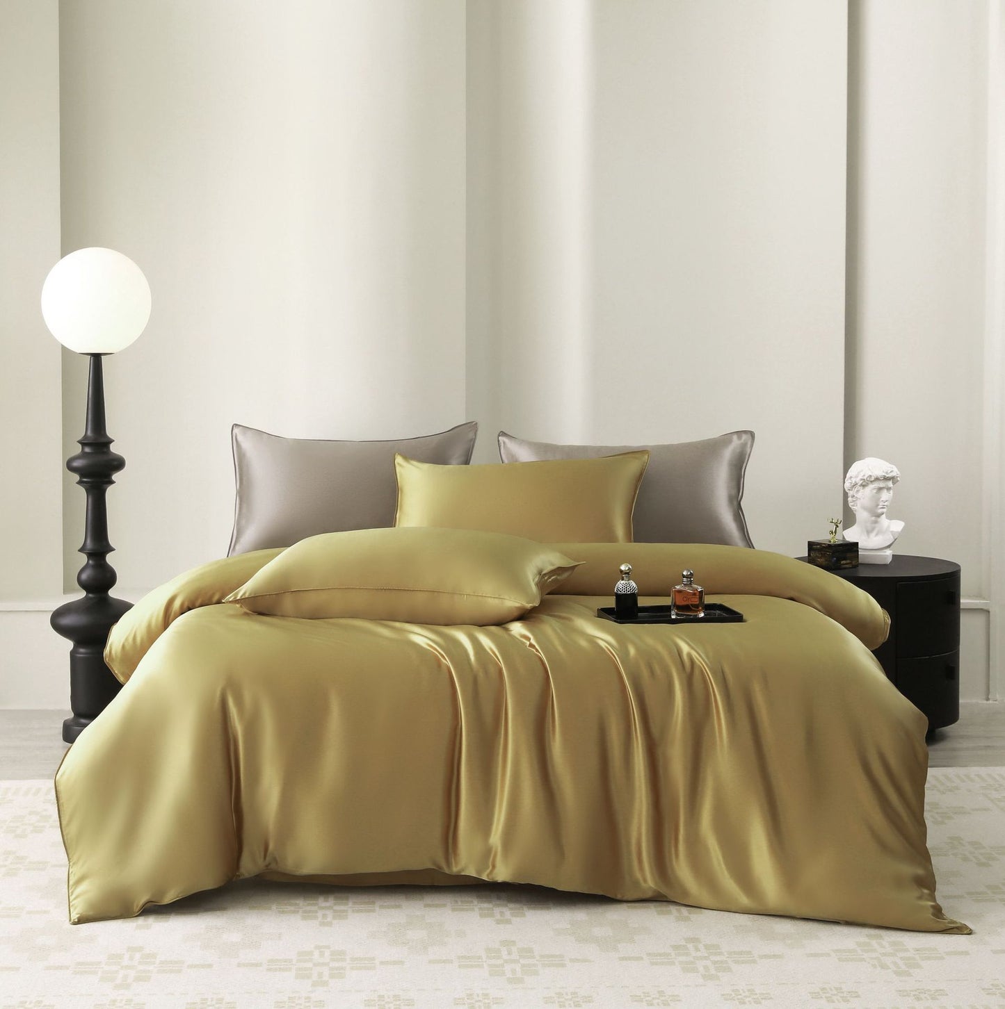 Silk Four-piece Set 19 M Pure Color Pillowcase