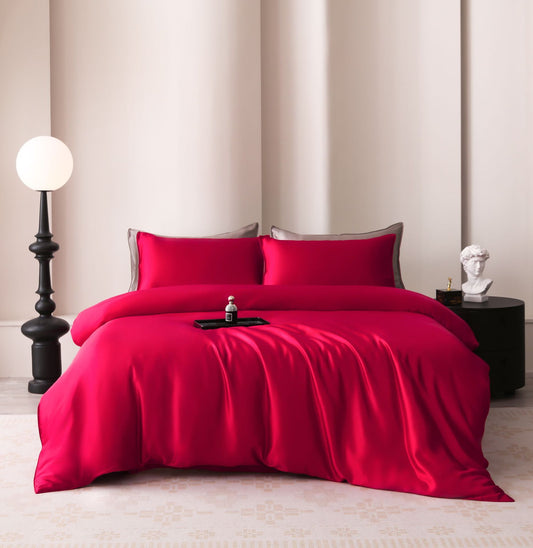 Silk Four-piece Set 19 M Pure Color Pillowcase