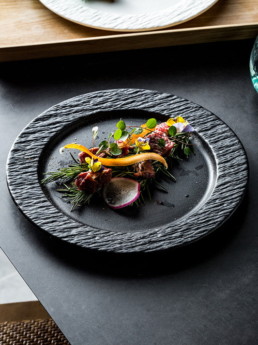 Black Light Luxury High-grade Western Restaurant Steak Plate