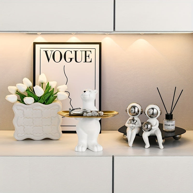 Storage Fruit Plate Resin Polar Bear Floor Ornaments