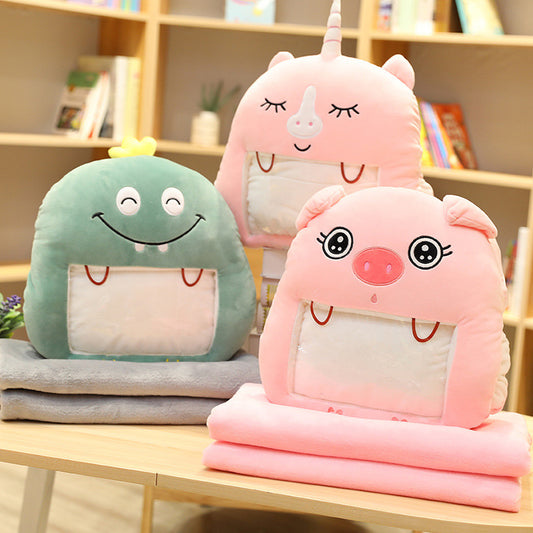 Winter Visual Hand Warmer Pillow can Play Mobile Phone with Blanket Plush Pillow