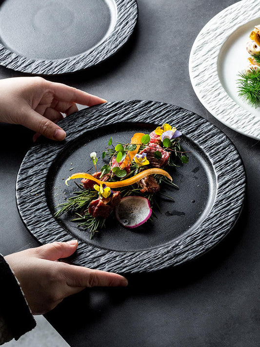 Black Light Luxury High-grade Western Restaurant Steak Plate