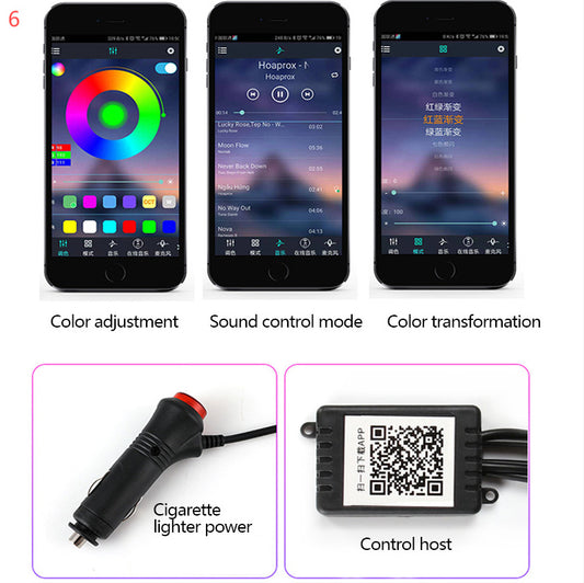 Car Fiber Optic Ambient Light Modified Car Interior Cool Light APP Rhythm Light