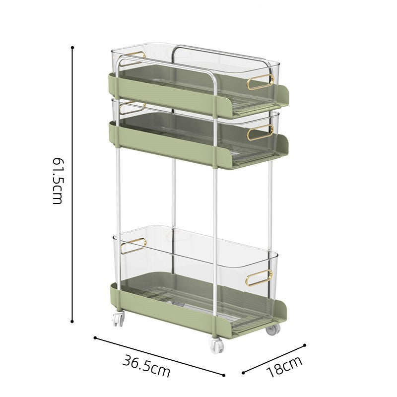Light Luxury Kitchen Shelving Cosmetics Office File Cabinet Seam Storage Rack