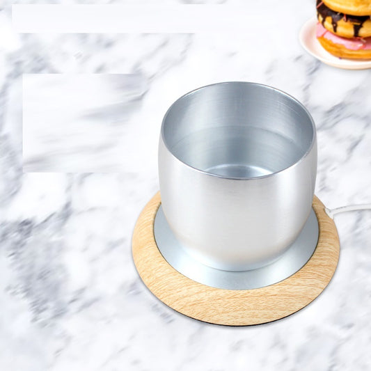 Metal Wood Grain Thermal Cup Pad Usb Coffee Milk Warmer Office Home Warm-keeping Water Cup Heating Base