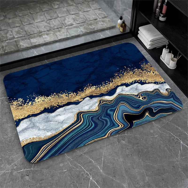 Nordic Light Luxury Marbling Diatom Ooze Absorbent Non-slip Floor Mat Toilet Door Quick-drying Feet
